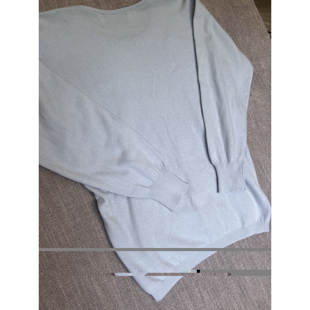 Lyle & Scott Scotland Cashmere Sweater Blue Floral Women's 38/97 Vintage - Picture 8 of 9
